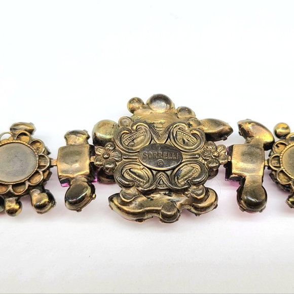 Sorrelli Garnet + Red Aurora Borealis Swarovski Crystal Statement Bracelet - Picture 11 of 12